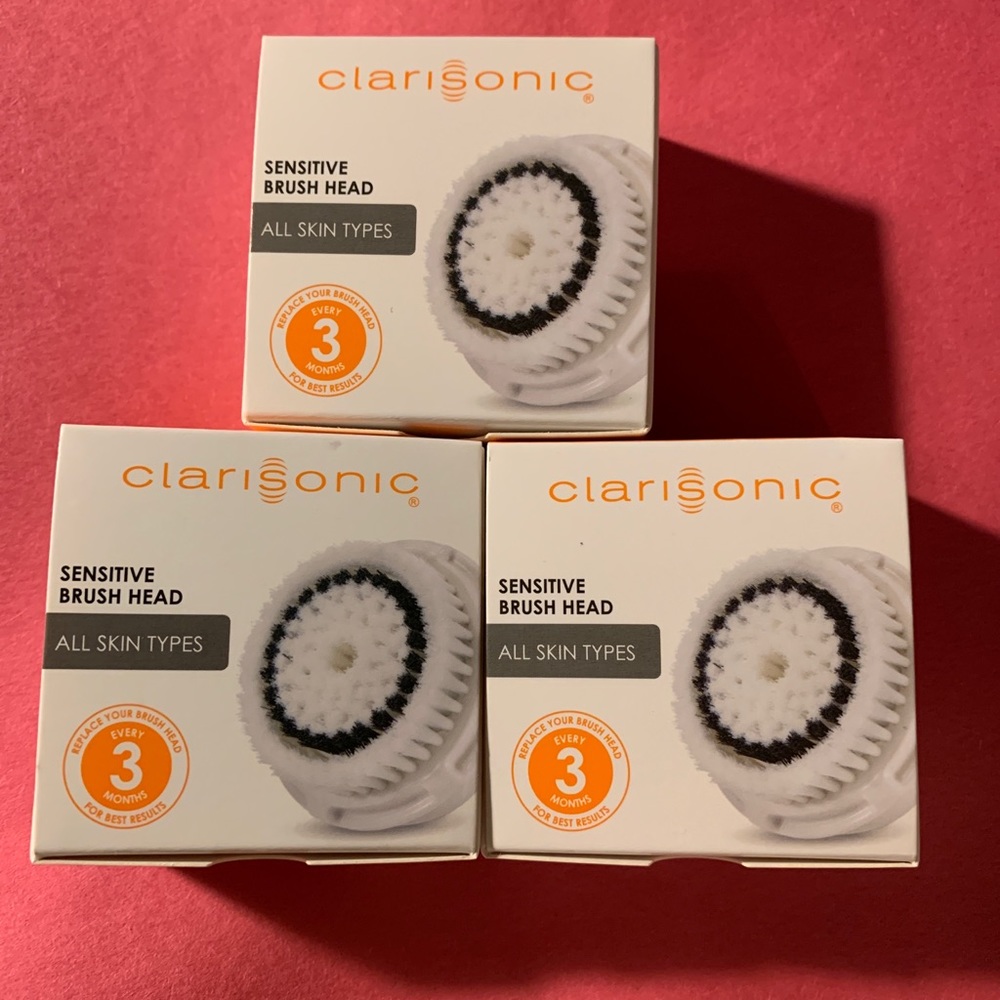 3 Clarisonic Sensitive Brush Head replacement NIB.